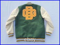 Green Bay Packers Varsity Letter Jacket Coat Men's Small NFL Football Green Gold