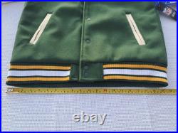 Green Bay Packers Varsity Letter Jacket Coat Men's Small NFL Football Green Gold