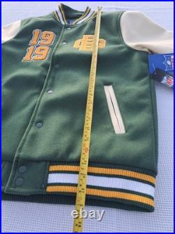 Green Bay Packers Varsity Letter Jacket Coat Men's Small NFL Football Green Gold