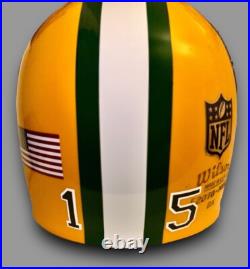 Green Bay Packers Wilson F2070-med DX Full Size Medium Football Helmet #15 Starr Green Bay Packers Wilson F2070-med DX Full Size Medium Football Helmet #15 Starr