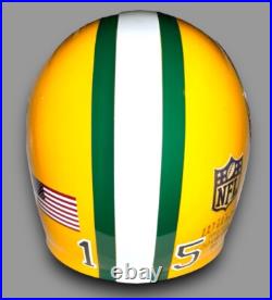 Green Bay Packers Wilson F2070-med DX Full Size Medium Football Helmet #15 Starr Green Bay Packers Wilson F2070-med DX Full Size Medium Football Helmet #15 Starr
