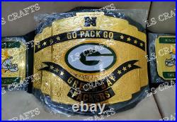 Green Bay Packers championship belt Go Pack Go 2mm Brass Adult Brand New Green Bay Packers championship belt Go Pack Go 2mm Brass Adult Brand New