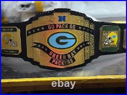 Green Bay Packers championship belt Go Pack Go 2mm Brass Adult Brand New