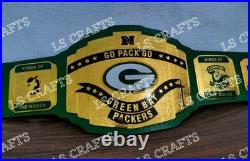 Green Bay Packers championship belt Go Pack Go 2mm Brass Adult Brand New Green Bay Packers championship belt Go Pack Go 2mm Brass Adult Brand New