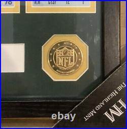 HIGHLAND MINT Green Bay Packers 4-Time Super Bowl Champions Tickets Plaque Box