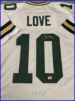 JORDAN LOVE SIGNED Green Bay Packers NFL CUSTOM JERSEY COA Auto VERY NICE