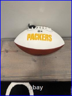 JORDAN LOVE Signed Green Bay Packers Wilson NFL White LOGO Football Proof BAS
