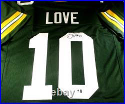 Jordan Love / Autographed Green Bay Packers Green Custom Football Jersey / COA