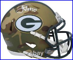 Jordan Love Green Bay Packers Signed Riddell Camo Alternate Speed Mini Helmet