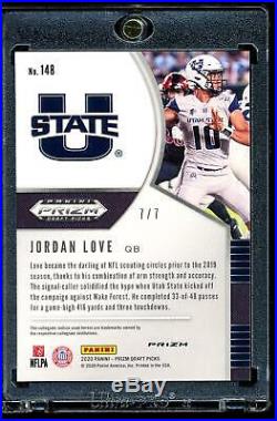 Jordan Love Prizm Draft Gold Cracked Ice Rookie RC 7/7 RARE! Packers HOT