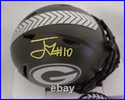 Jordan Love Signed Green Bay Packers Salute To Service Speed Mini Helmet Beckett
