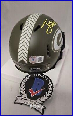 Jordan Love Signed Green Bay Packers Salute To Service Speed Mini Helmet Beckett