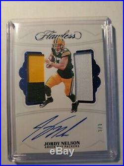 Jordy Nelson 2019 Flawless Football Dual Patch Auto #3/3 Green Bay Packers