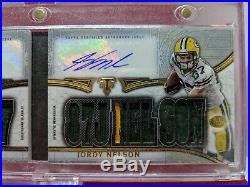 Jordy Nelson /Lacy 2015 Topps 14/36 Duel Auto Booklet 3-Color Jersey Packers