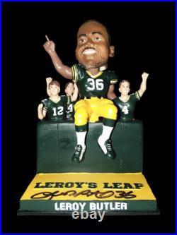 LeRoy Butler Green Bay Packers Lambeau Leap Bobblehead NFL Football Signed