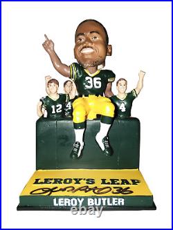 LeRoy Butler Green Bay Packers Lambeau Leap Bobblehead NFL Football Signed