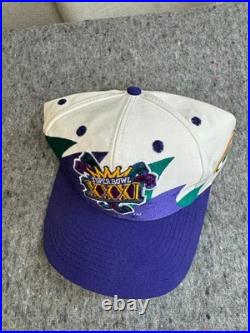 Logo 7 Super Bowl XXXI Sharktooth Green Bay Packers Hat 1996