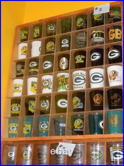 Lot #2 of Green Bay Packers shot glasses, all different, no duplicates Lot #2 of Green Bay Packers shot glasses, all different, no duplicates