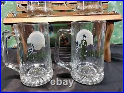 Lot Of 5 Vintage 1991 NFL Green Bay Packers Slim Jim Glass Collector Beer Mugs