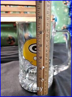 Lot Of 5 Vintage 1991 NFL Green Bay Packers Slim Jim Glass Collector Beer Mugs