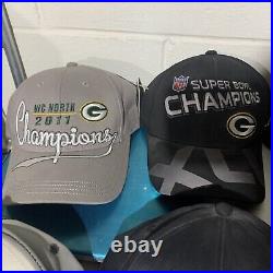 Lot of 10 Vintage New Green Bay Packers Hats Super Bowl Nitschke Champions