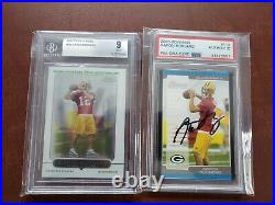 Lot of 2 2005 Aaron Rodgers RCs. 05 Topps Chrome BGS 9 & 05 Bowman On Card Auto