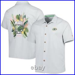 Men's Green Bay Packers Tommy Bahama Gray Coconut Point IslandZone Button Up XL