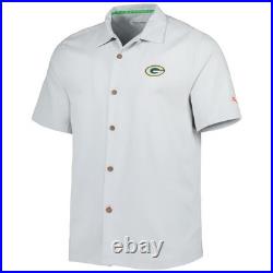 Men's Green Bay Packers Tommy Bahama Gray Coconut Point IslandZone Button Up XL