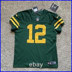 Men's Size 48 Aaron Rodgers Throwback Green Bay Packers Nike Vapor Elite Jersey