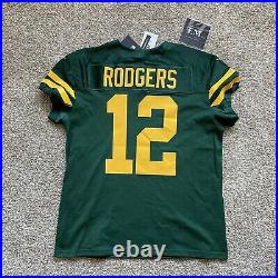 Men's Size 48 Aaron Rodgers Throwback Green Bay Packers Nike Vapor Elite Jersey