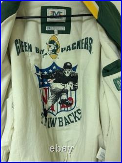 Mirage Green Bay Packers NFL Vintage Throwbacks Jacket Size L Green Yellow White