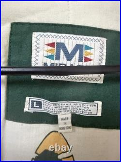 Mirage Green Bay Packers NFL Vintage Throwbacks Jacket Size L Green Yellow White