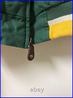 Mirage Green Bay Packers NFL Vintage Throwbacks Jacket Size L Green Yellow White