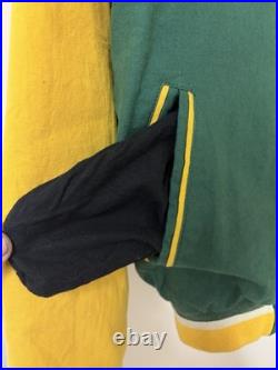 Mirage Green Bay Packers NFL Vintage Throwbacks Jacket Size L Green Yellow White