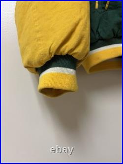Mirage Green Bay Packers NFL Vintage Throwbacks Jacket Size L Green Yellow White