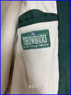 Mirage Green Bay Packers NFL Vintage Throwbacks Jacket Size L Green Yellow White