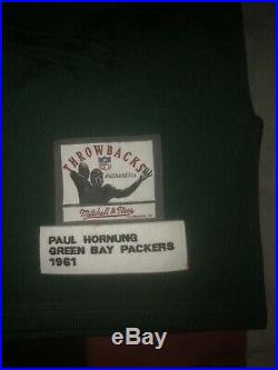 Mitchell & Ness Paul Hornung Green Bay Packers Throwback Jersey SZ 48. NWT. XL L