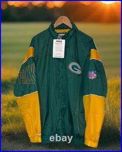 Mitchell & Ness Sideline Jacket Men XL Green Bay Packers Roll Away Hood
