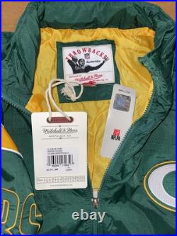Mitchell & Ness Sideline Jacket Men XL Green Bay Packers Roll Away Hood