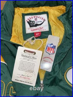 Mitchell & Ness Sideline Jacket Men XL Green Bay Packers Roll Away Hood