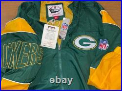 Mitchell & Ness Sideline Jacket Men XL Green Bay Packers Roll Away Hood