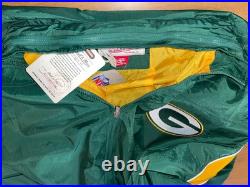 Mitchell & Ness Sideline Jacket Men XL Green Bay Packers Roll Away Hood
