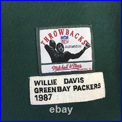 Mitchell & Ness Willie Davis Green Bay Packers 1987 Throwback HOF Jersey 56