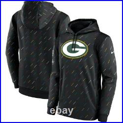 NEW 2021 Green Bay Packers Nike Mens NFL Crucial Catch Therma Pullover Hoodie GB
