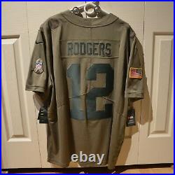 NEW Authentic Nike Mens Aaron Rodgers Green Bay Packers Salute to Service Jersey