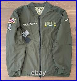 NEW Nike Green Bay Packers Men's NFL Salute to Service Reversible Bomber Jacket