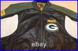 NFL GREEN BAY PACKERS G-111 Carl Banks Size XL Lined Leather Football Jacket