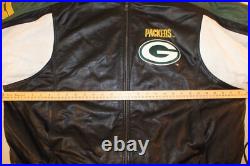 NFL GREEN BAY PACKERS G-111 Carl Banks Size XL Lined Leather Football Jacket