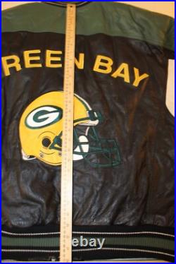 NFL GREEN BAY PACKERS G-111 Carl Banks Size XL Lined Leather Football Jacket