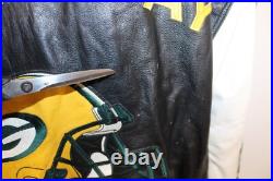 NFL GREEN BAY PACKERS G-111 Carl Banks Size XL Lined Leather Football Jacket